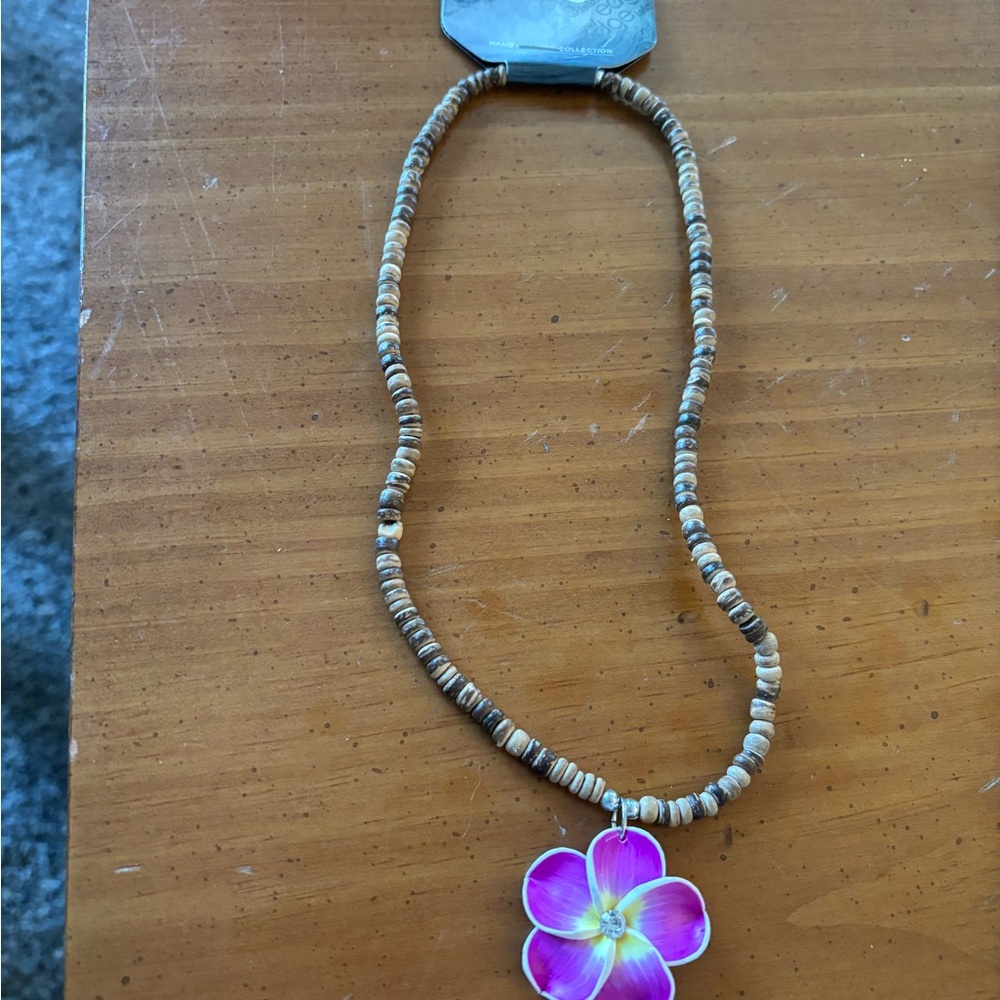 Pink Flower Pendant Necklace